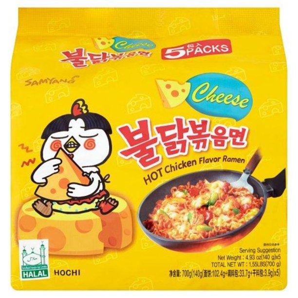 Samyang Buldak Hot Chicken Flavor Ramen Cheese 5x140g -  Israel